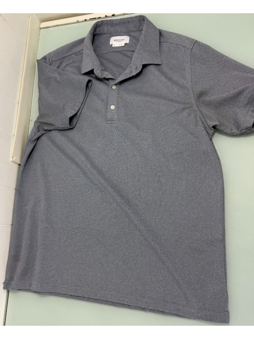 Ministry Of Supply Polo Shirt Mens XXL 2XL Gray Short Sleeve Performance Stretch